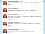 Спустя всего 15 минут после начала дебатов в Twitter появился аккаунт Deutschland Kette (Ожерелье "Германия"), который "ведет" само украшение