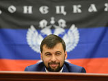 Сопредседатель временного правительства ДНР Денис Пушилин на съезде депутатов ДНР в здании областной государственной администрации города Донецка. На заседании 3-й сессии Верховного Совета Донецкой Народной Республики были утверждены кандидатуры профильны